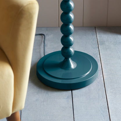Gallery Direct Higgledy Floor Lamp Base Gloss Marlin Blue Paint, close-up of the finish and design