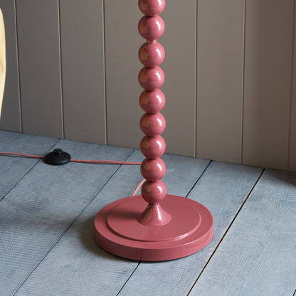 Gallery Direct Higgledy Floor Lamp Base Gloss Pink Clay Paint, close-up of the finish and design