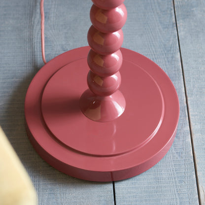 Gallery Direct Higgledy Floor Lamp Base Gloss Pink Clay Paint, close-up of the finish and design