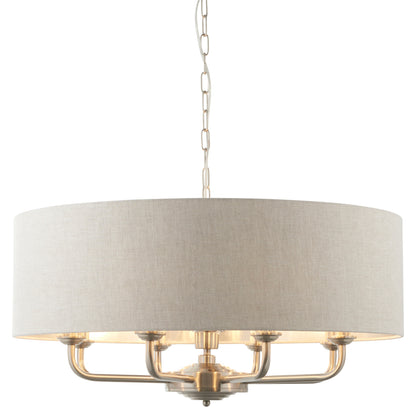 Gallery Direct Highclere 8 Pendant Light Chrome, complete product view on a white background