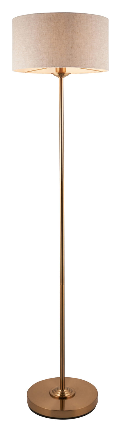 Gallery Direct Highclere Floor Lamp Vintage Brass, complete product view on a white background