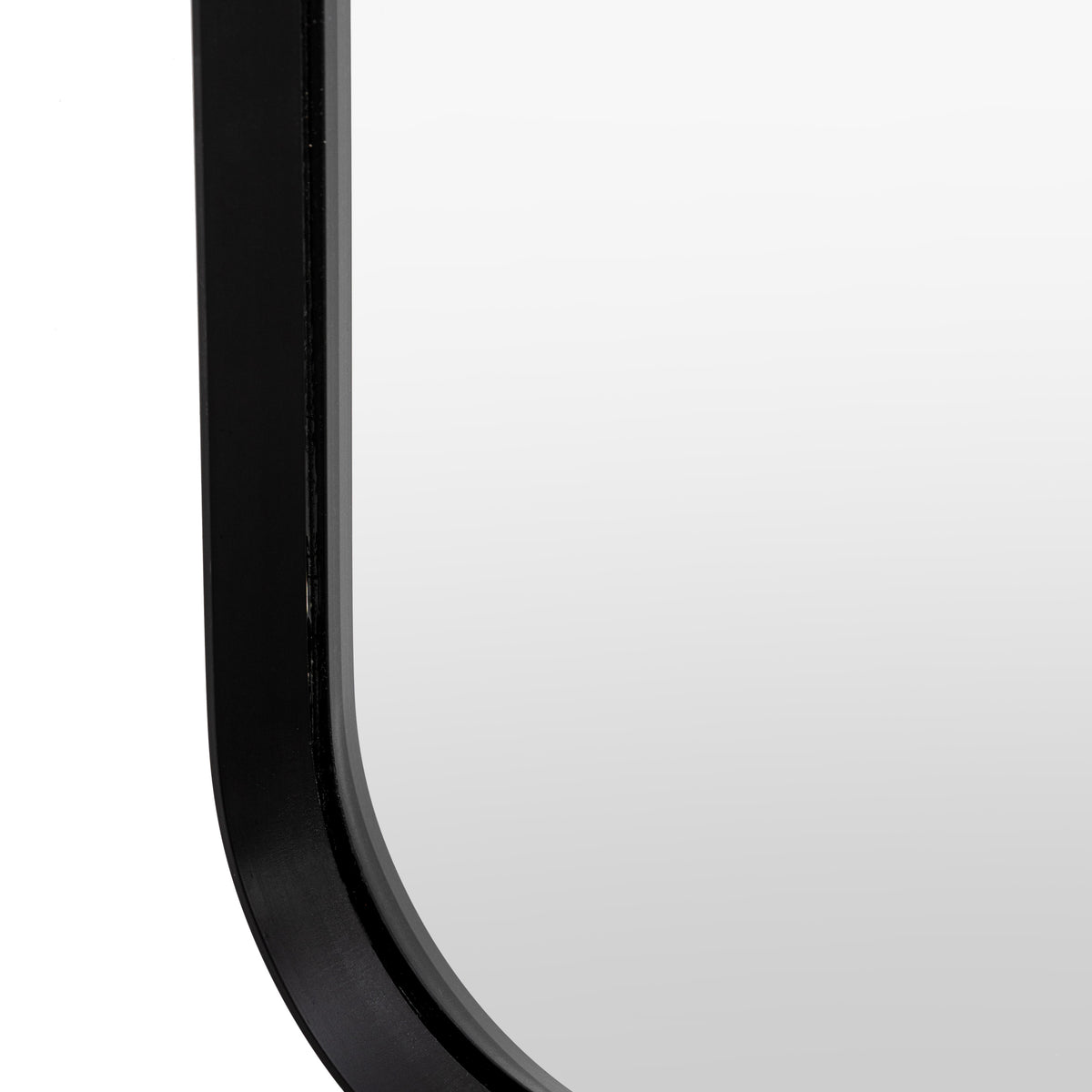 Gallery Direct Holworth Arch Mirror Black, close-up of the mirror and frame details