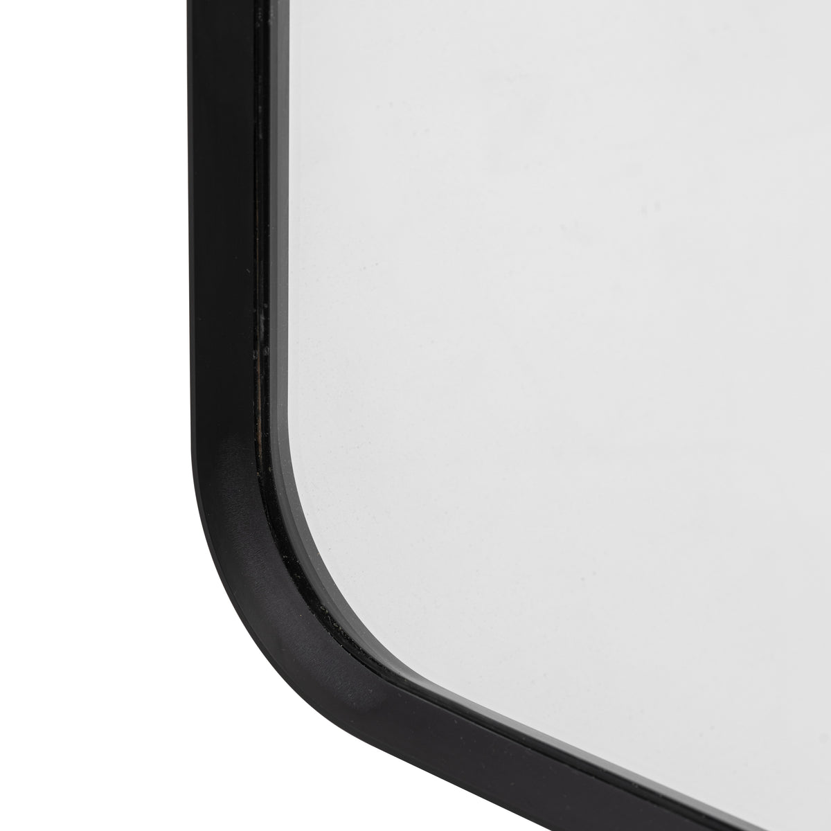 Gallery Direct Holworth Arch Mirror Black, close-up of the mirror and frame details