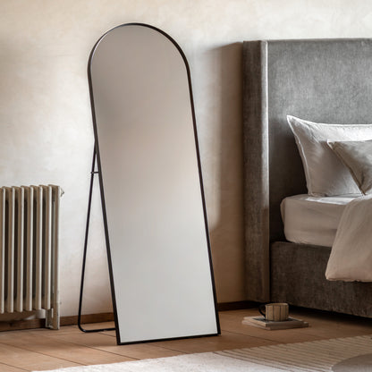 Gallery Direct Holworth Cheval Mirror Black displayed in a styled interior