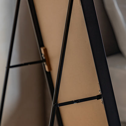 Gallery Direct Holworth Cheval Mirror Black, close-up of the mirror and frame details