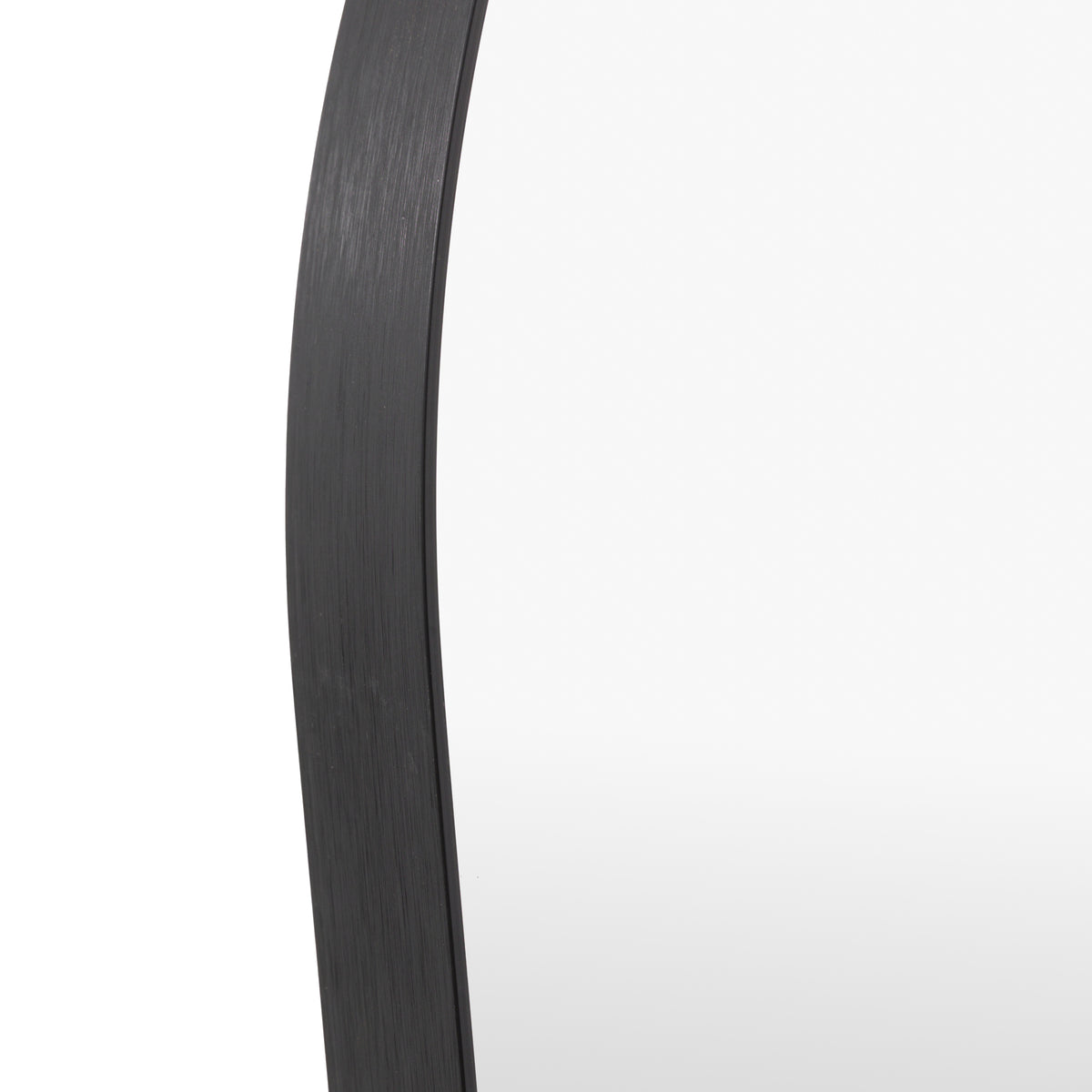 Gallery Direct Holworth Cheval Mirror Black, close-up of the mirror and frame details