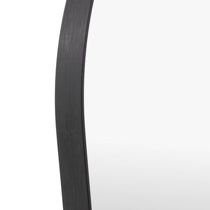 Gallery Direct Holworth Cheval Mirror Black, close-up of the mirror and frame details