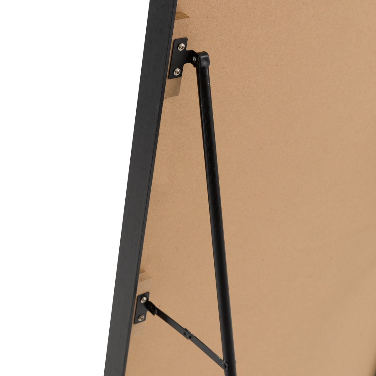 Gallery Direct Holworth Cheval Mirror Black, close-up of the mirror and frame details