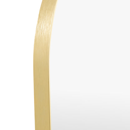 Gallery Direct Holworth Cheval Mirror Gold, close-up of the mirror and frame details