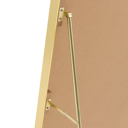 Gallery Direct Holworth Cheval Mirror Gold, close-up of the mirror and frame details