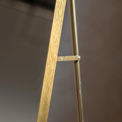 Gallery Direct Holworth Cheval Mirror Gold, close-up of the mirror and frame details