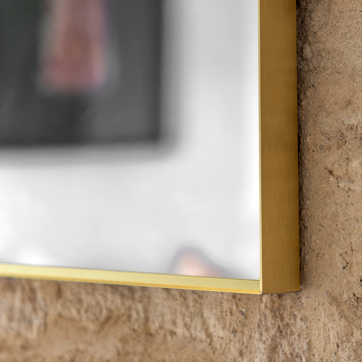 Gallery Direct Holworth Overmantle Mirror Gold, close-up of the mirror and frame details