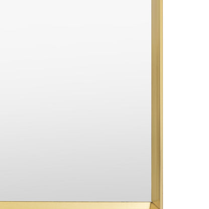 Gallery Direct Holworth Overmantle Mirror Gold, close-up of the mirror and frame details