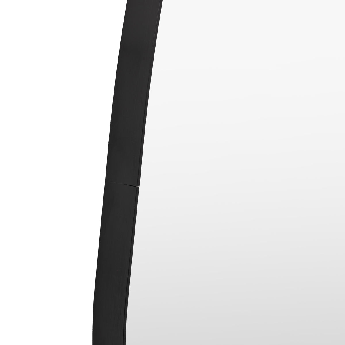 Gallery Direct Holworth Pebble Mirror Black, close-up of the mirror and frame details