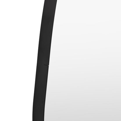 Gallery Direct Holworth Pebble Mirror Black, close-up of the mirror and frame details