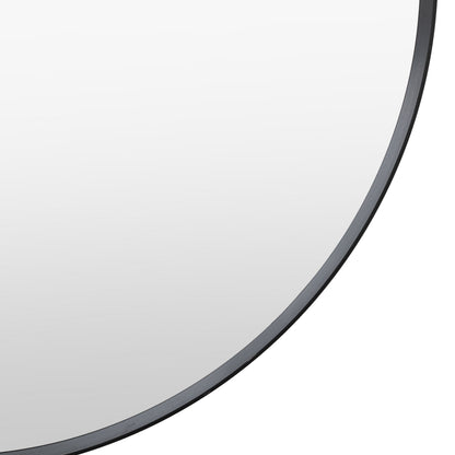Gallery Direct Holworth Pebble Mirror Black, close-up of the mirror and frame details