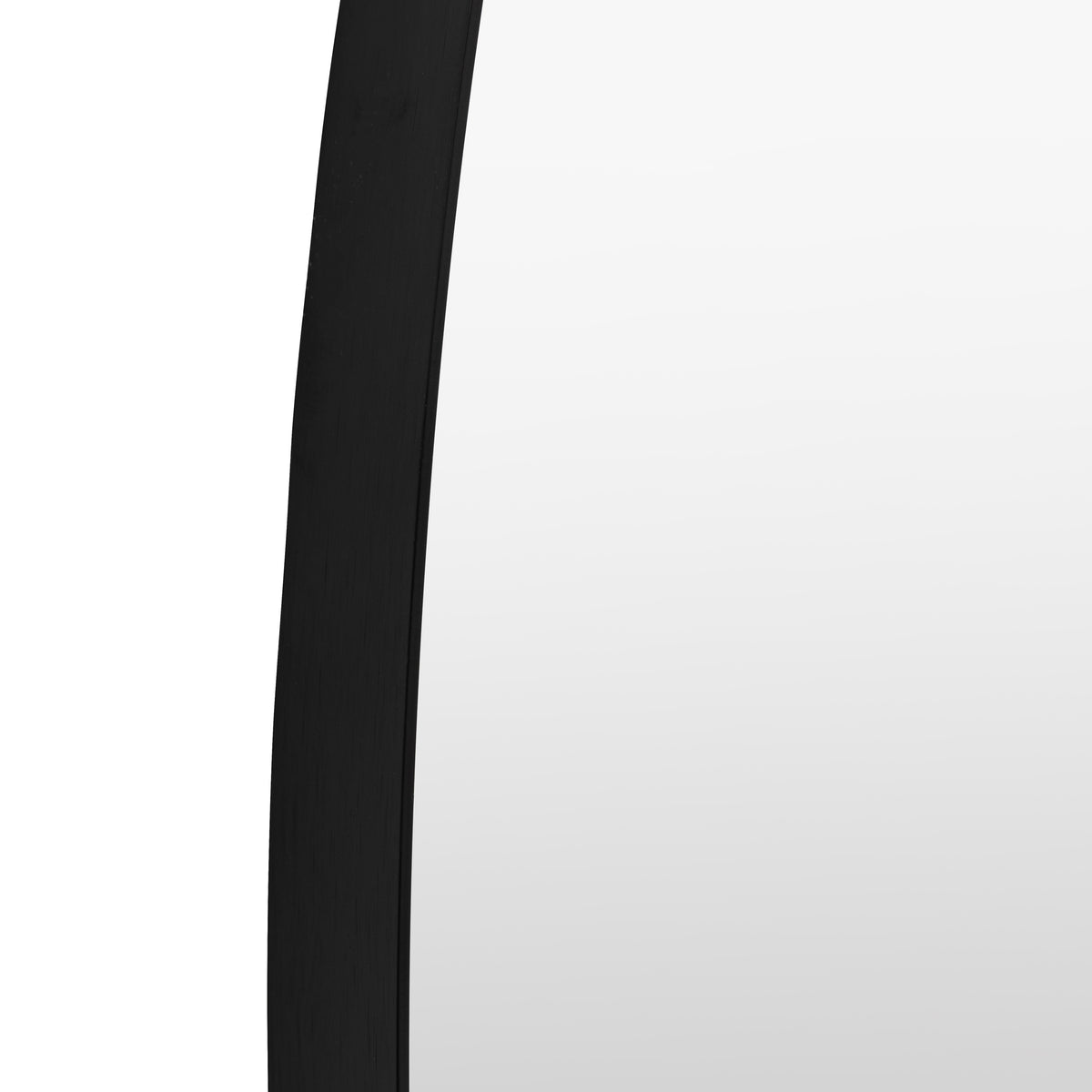 Gallery Direct Holworth Pebble Mirror Black, close-up of the mirror and frame details