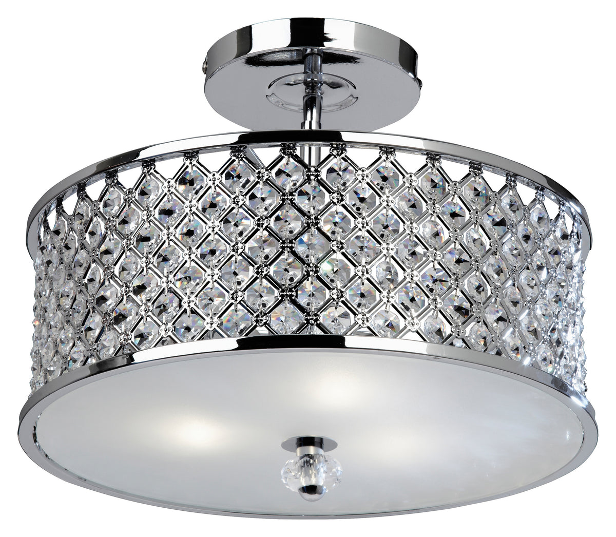 Gallery Direct Hudson Ceiling Lamp Chrome, complete product view on a white background