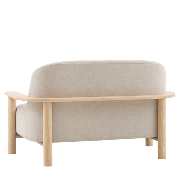The Gallery Direct Husby 2 Seater Sofa is crafted from a minimalist light wooden frame with generously padded seat cushion in Willow Dusty coloured fabric