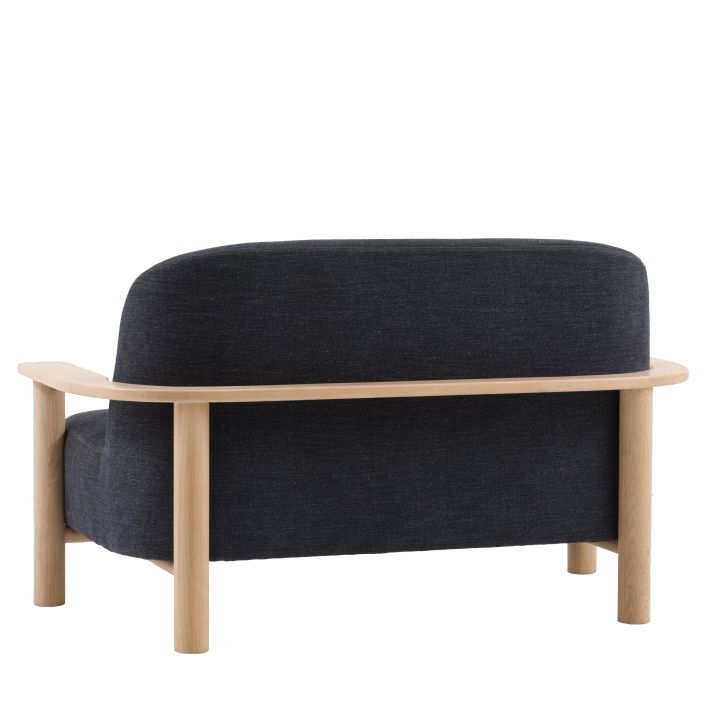 Gallery Direct Husby 2 Seater Sofa features a minimalist light wooden frame with generously padded seat cushion upholstered in Willow Pacific colour fabric