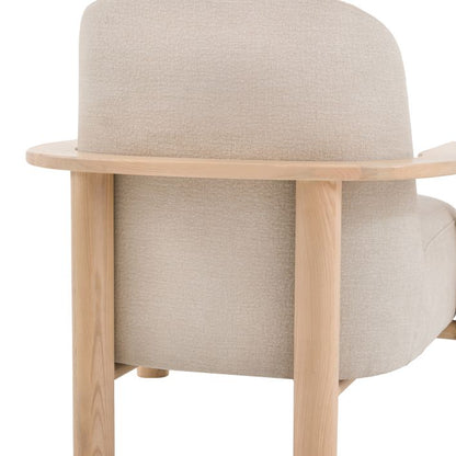 Gallery Direct Husby Armchair features a light wooden frame and a generously padded seat cushion in Willow Dusty natural coloured fabric