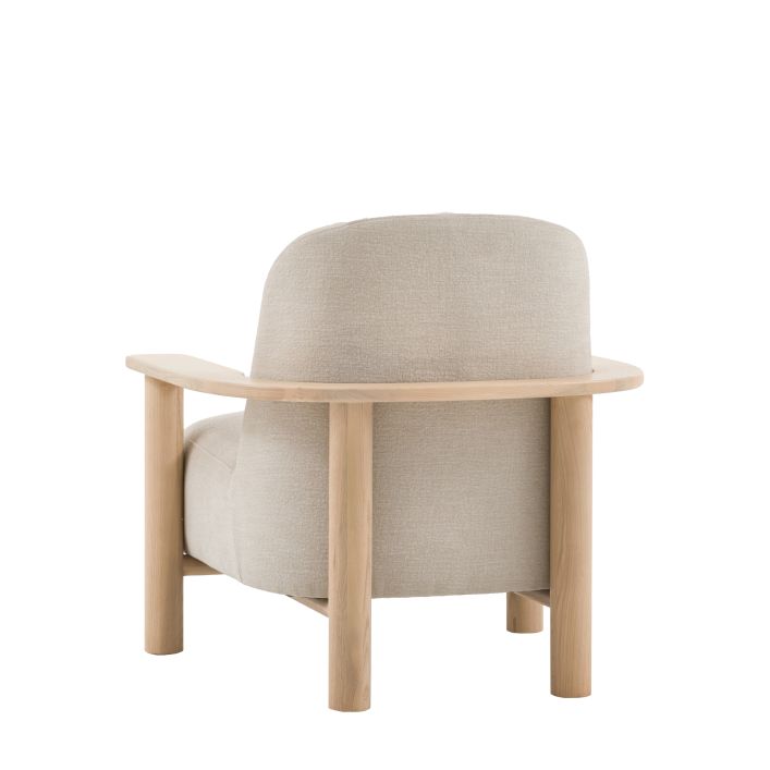 Gallery Direct Husby Armchair in Willow Dusty natural upholstery with a light wooden frame