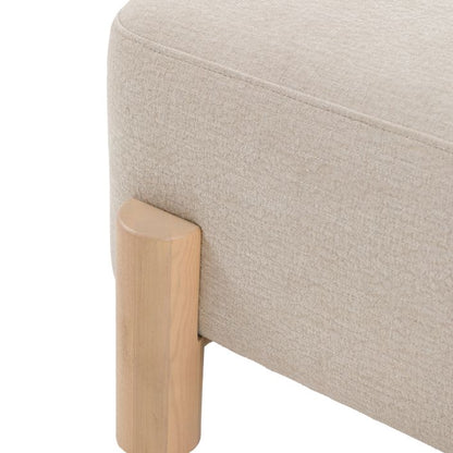 Gallery Direct Husby Footstool in Willow Dusty natural coloured fabric with a light wood base