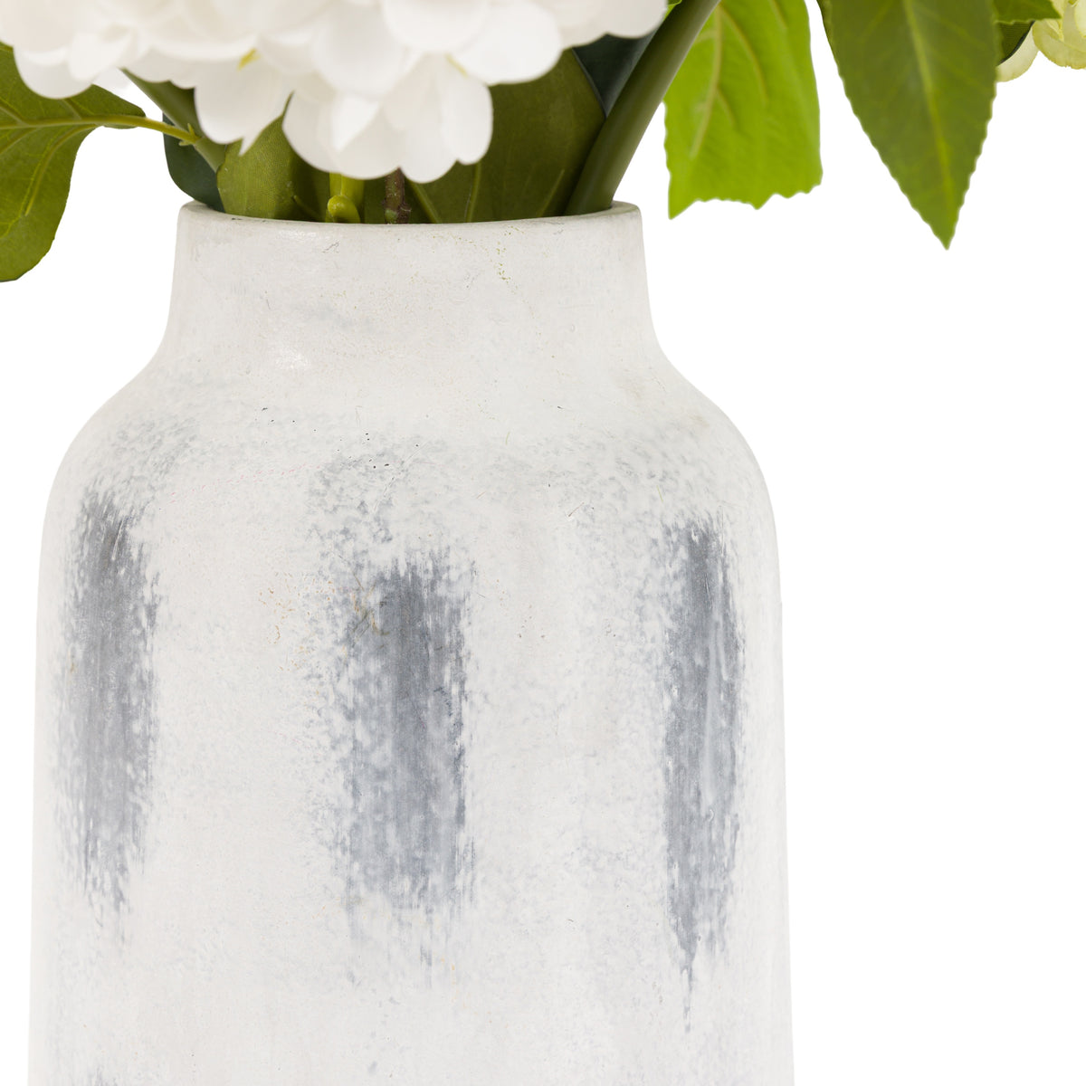 Gallery Direct Hydrangea Floral Vase Arrangement Green, close-up showing its finish and detail