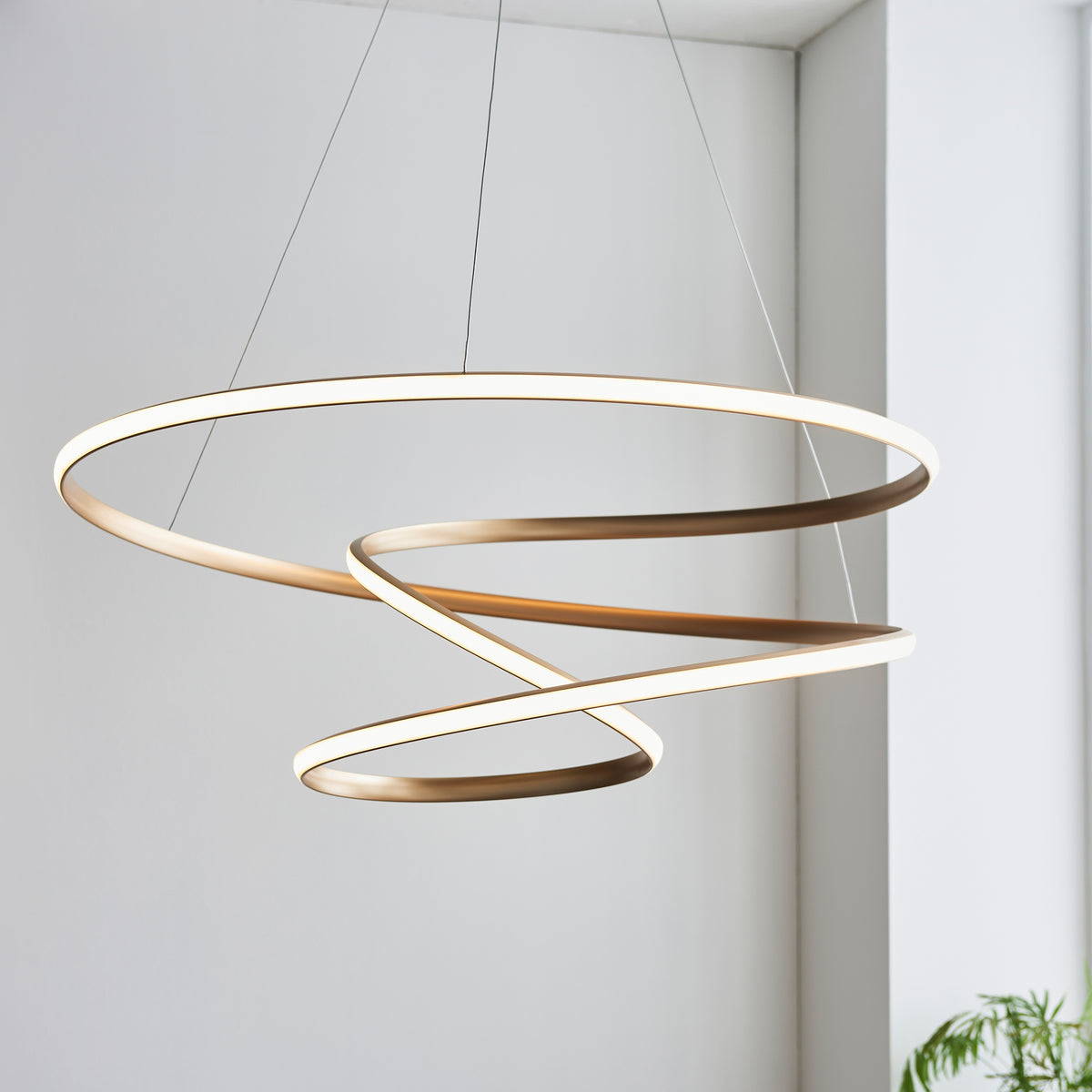Gallery Direct Idaho Pendant Gold, styled in a room setting