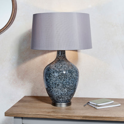 Gallery Direct Ilsa Table Lamp Grey Black, styled in a room setting