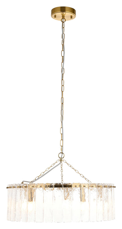 Gallery Direct Karine 5 Pendant Light Brushed Aged Brass, complete product view on a white background