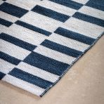 Gallery Direct Kingston Jacquard small rug measuring 1200x1800mm has a blue and white check design