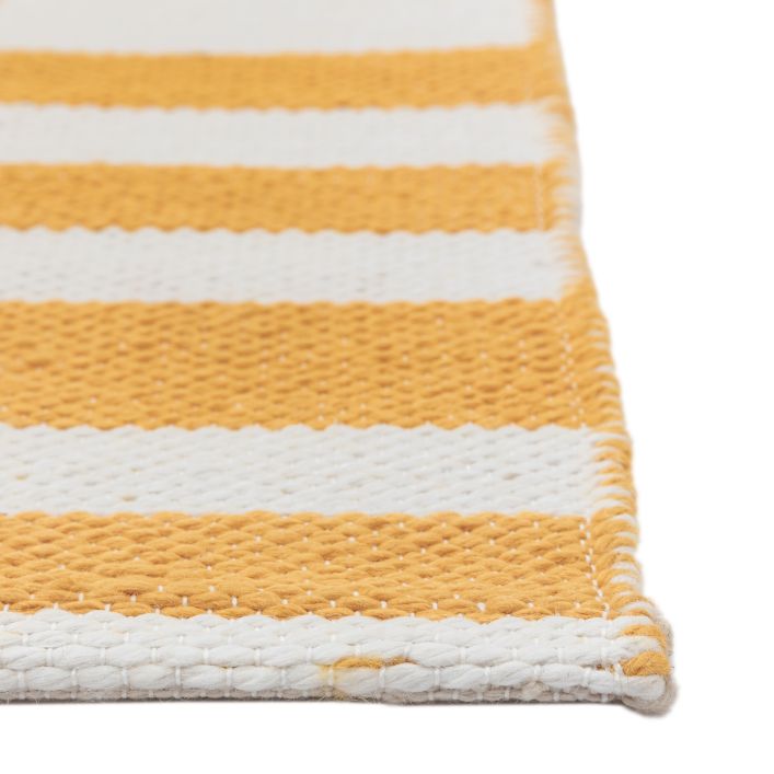 Gallery Direct Kingston Jacquard Yellow  and white small rug measures 1200x1800mm and features a bold graphic design