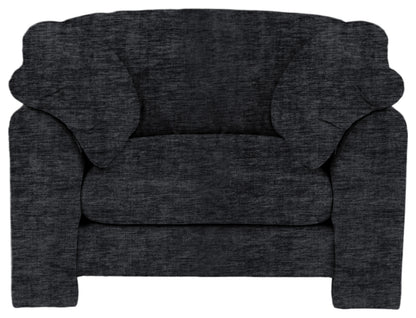 Gallery Direct Kudde Armchair in Celine Battleship upholstery, front view