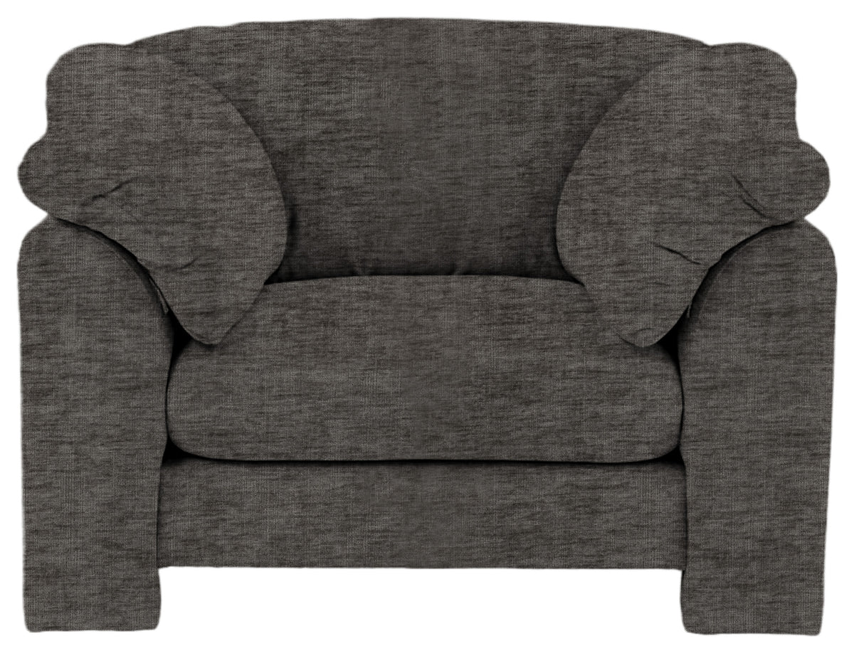 Gallery Direct Kudde Armchair in Celine Flagstone upholstery, front view