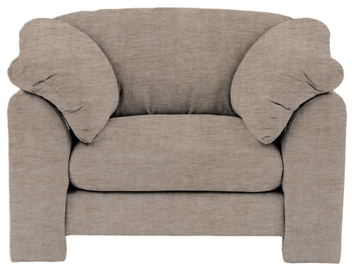 Gallery Direct Kudde Armchair in Celine Husk upholstery, front view