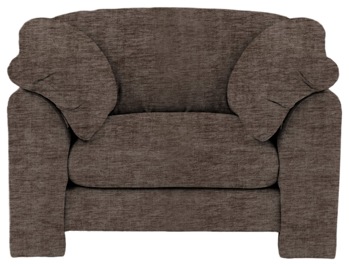 Gallery Direct Kudde Armchair in Celine Shadow upholstery, front view