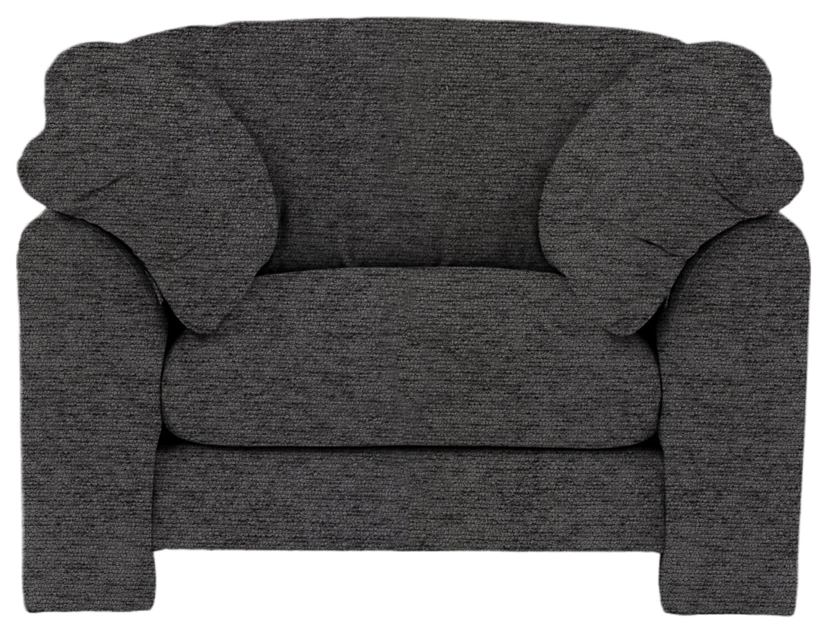 Gallery Direct Kudde Armchair in Mikah Ashen upholstery, front view