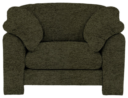 Gallery Direct Kudde Armchair in Mikah Basil upholstery, front view