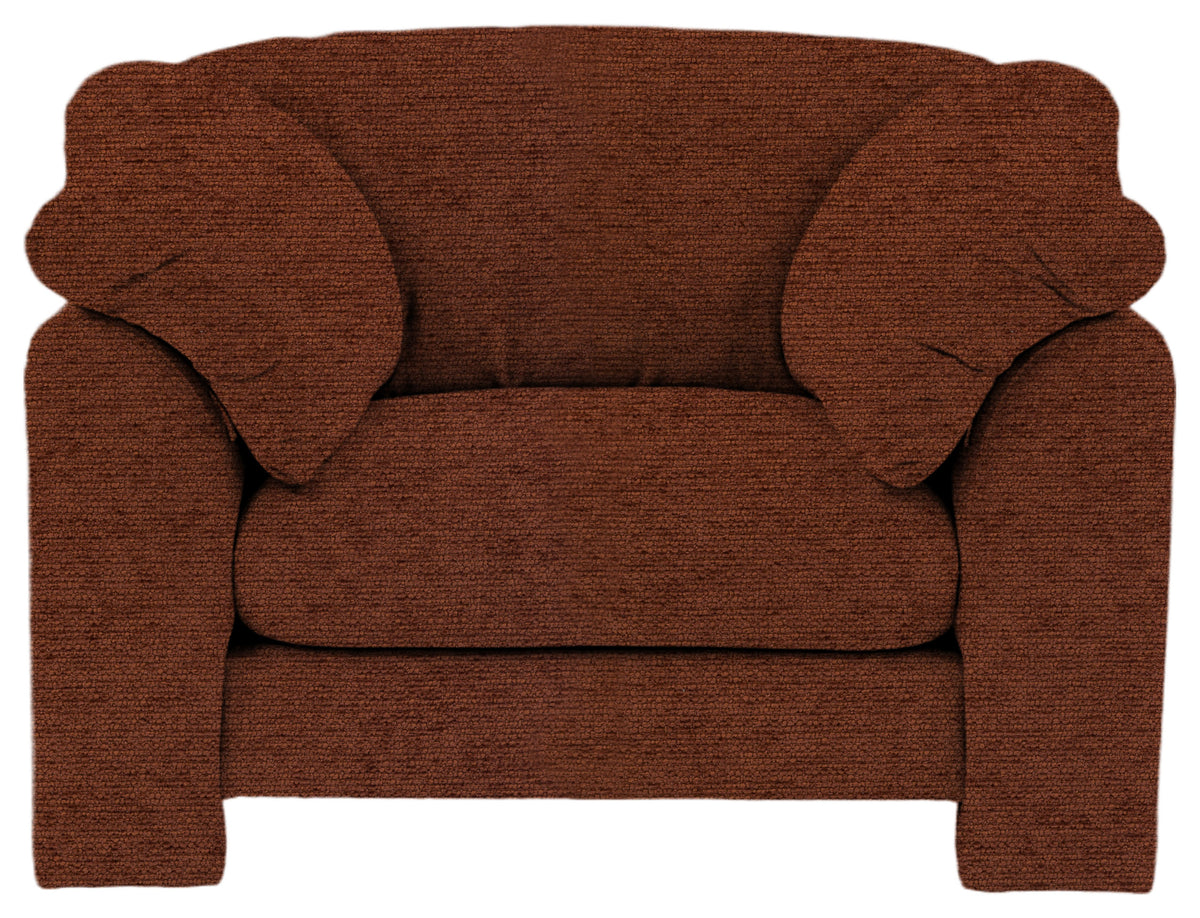 Gallery Direct Kudde Armchair in Mikah Maple upholstery, front view
