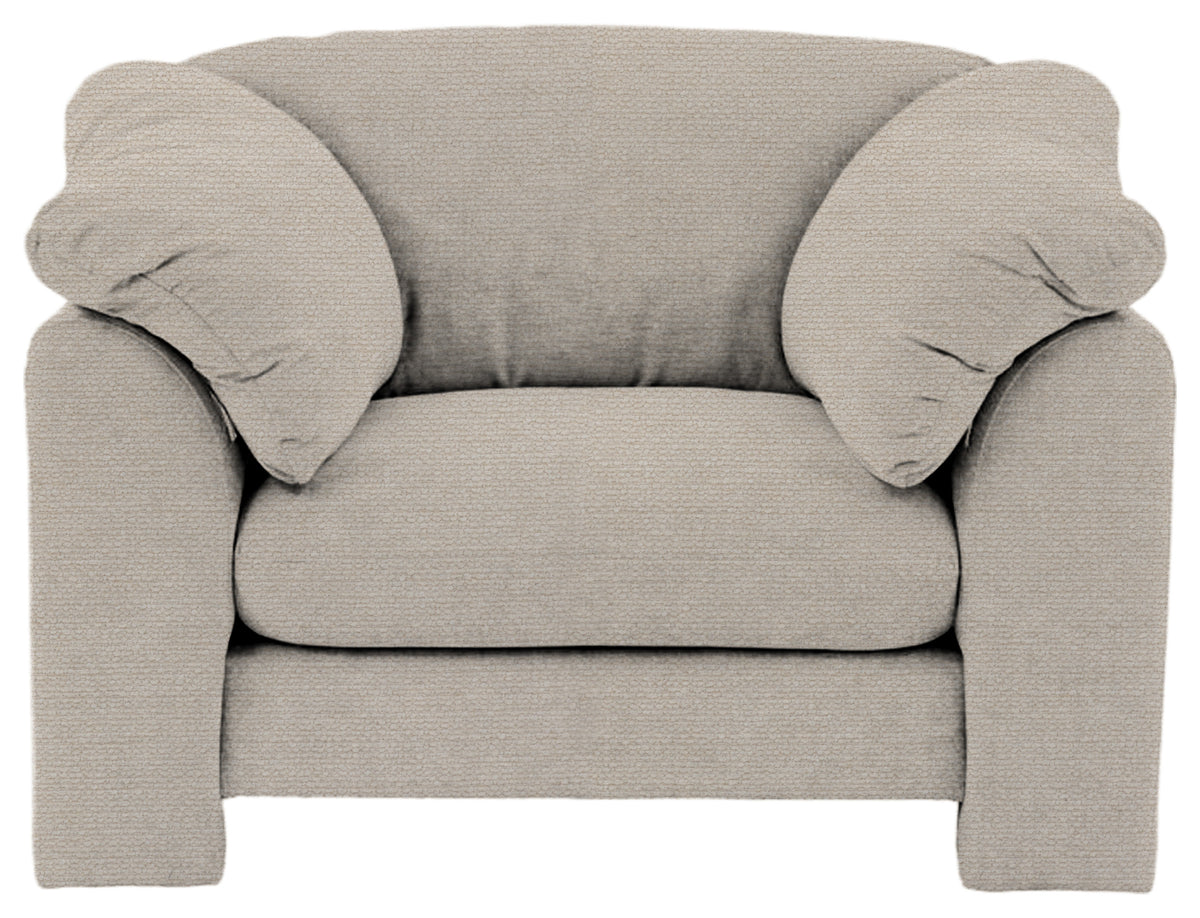 Gallery Direct Kudde Armchair in Mikah Vanilla upholstery, front view