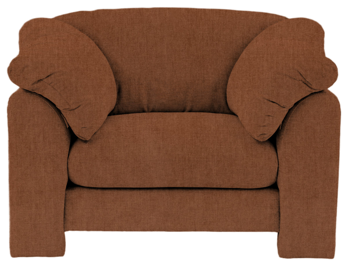 Gallery Direct Kudde Armchair in Verona Apricot upholstery, front view