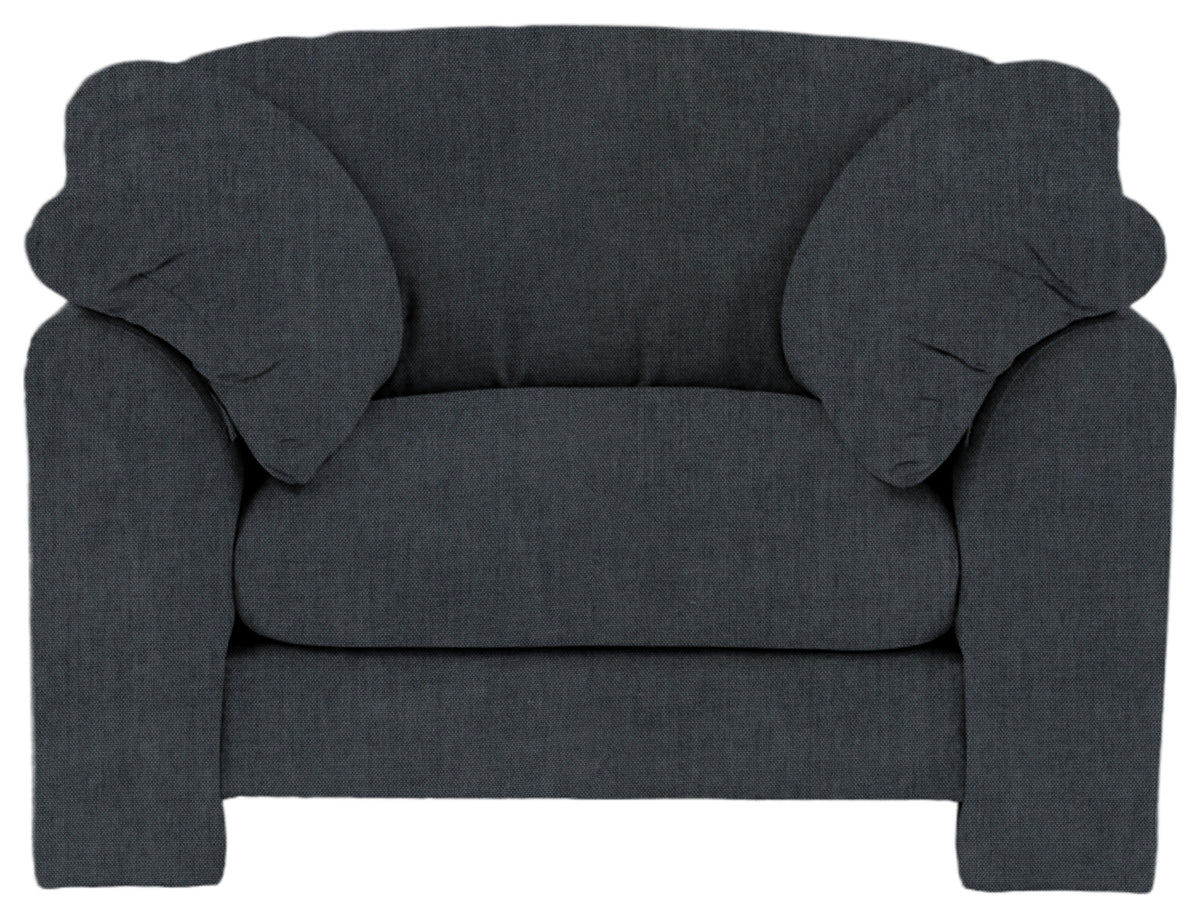 Gallery Direct Kudde Armchair in Verona Azure upholstery, front view