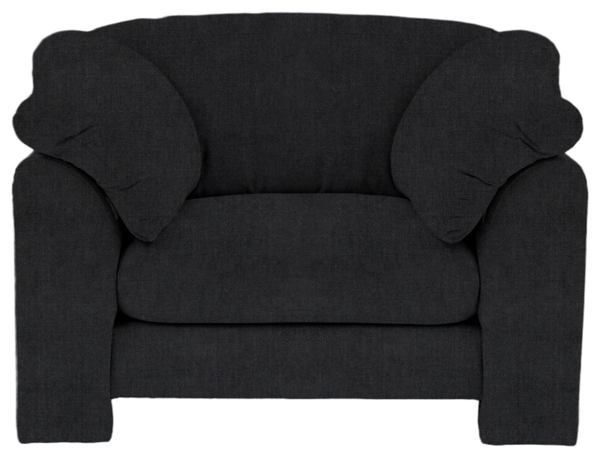 Gallery Direct Kudde Armchair in Verona Carbon upholstery, front view