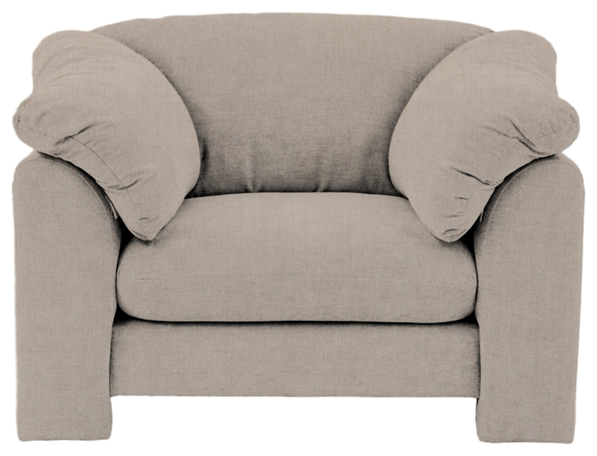 Gallery Direct Kudde Armchair in Verona Ghost upholstery, front view