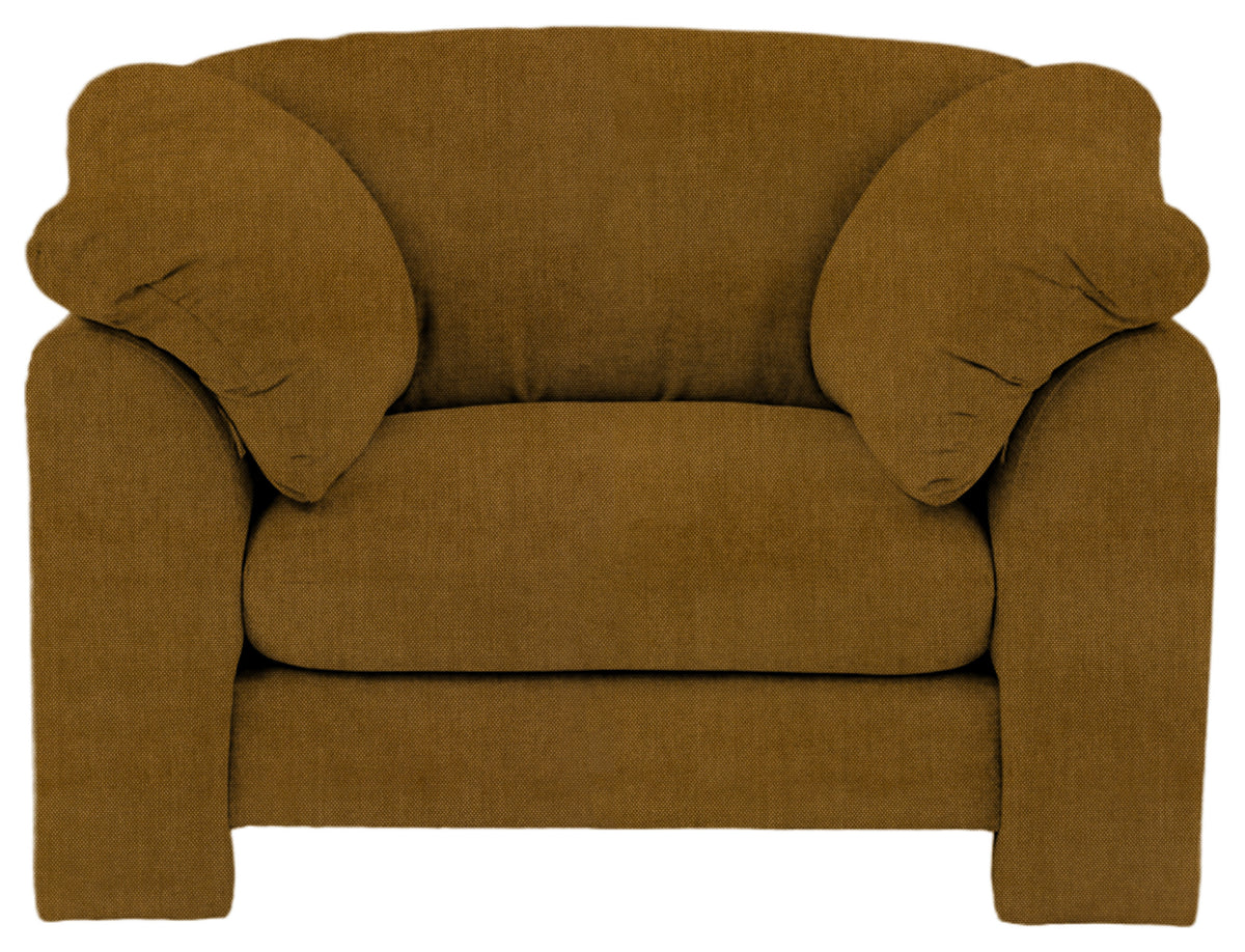 Gallery Direct Kudde Armchair in Verona Golden upholstery, front view