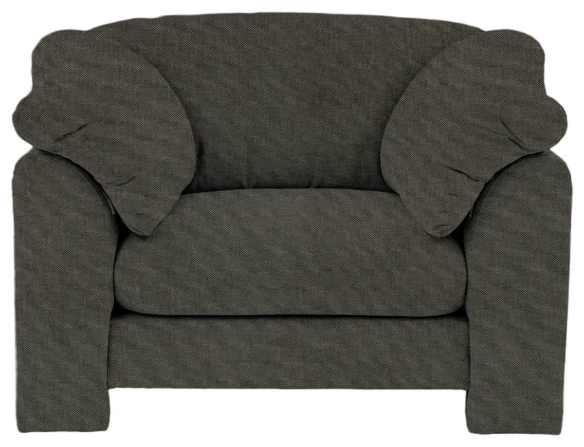 Gallery Direct Kudde Armchair in Verona Pine upholstery, front view