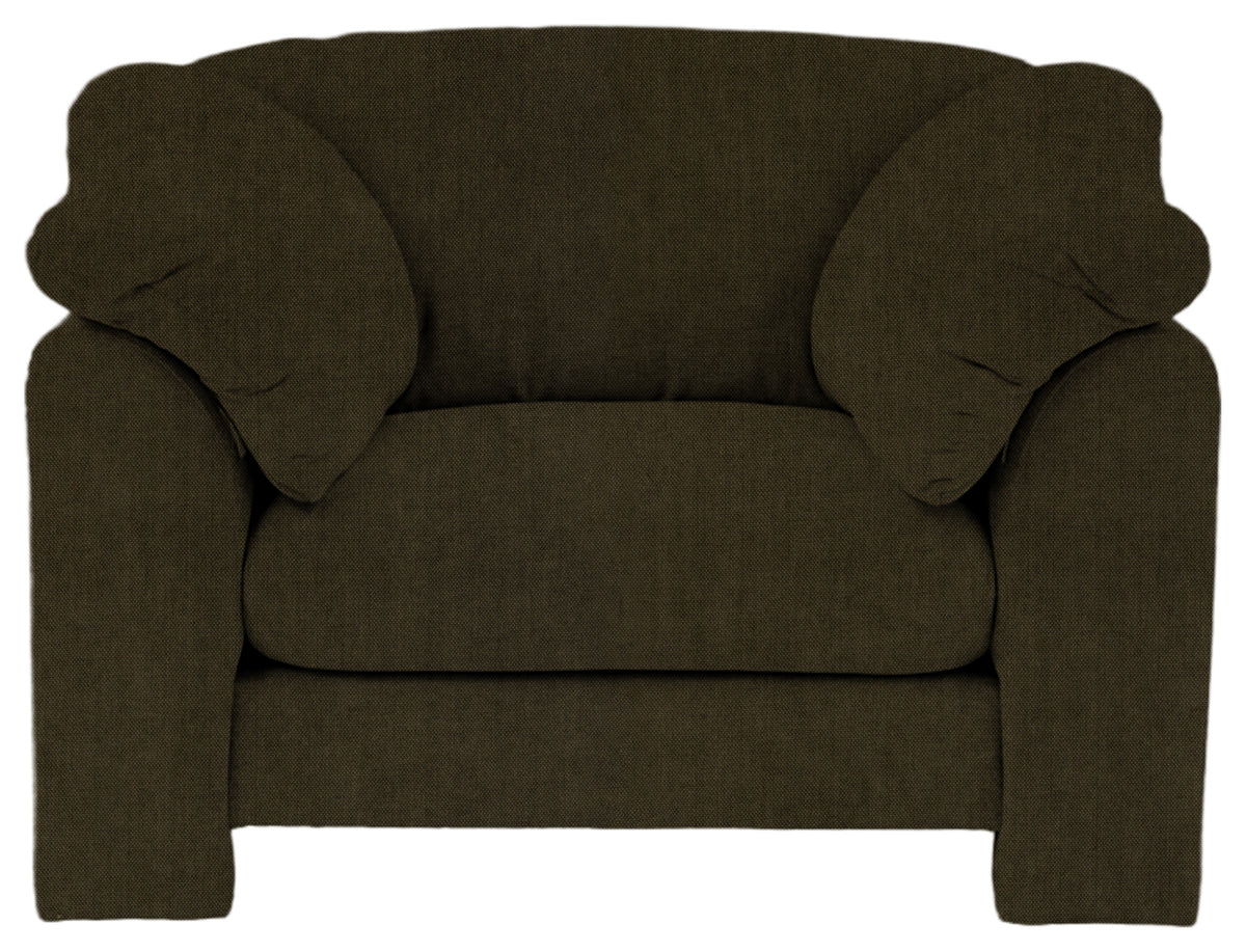 Gallery Direct Kudde Armchair in Verona Seaweed upholstery, front view
