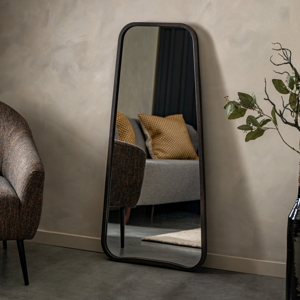 Gallery Direct Kurva Leaner Black displayed in a styled interior