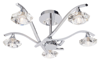 Gallery Direct Langella 5 Ceiling Lamp, complete product view on a white background